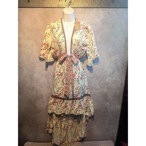 Lance Cade new backless lowcut, high low hem dress medium